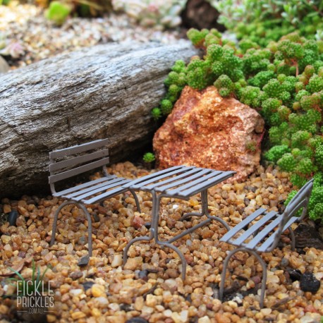 Mini Garden Bench Table Setting
